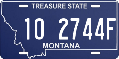 MT license plate 102744F