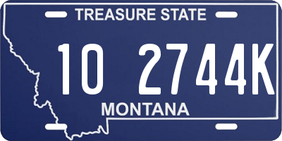 MT license plate 102744K