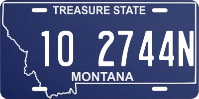 MT license plate 102744N