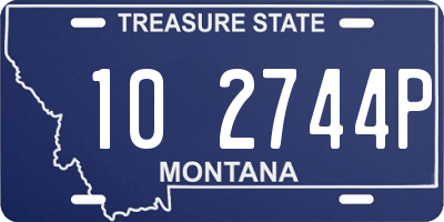 MT license plate 102744P