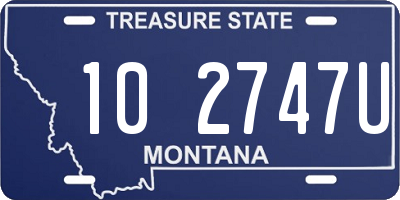 MT license plate 102747U