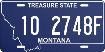 MT license plate 102748F