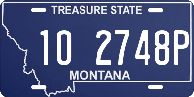 MT license plate 102748P