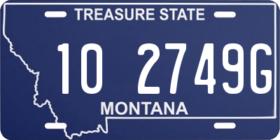 MT license plate 102749G