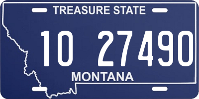 MT license plate 102749O