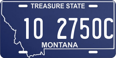 MT license plate 102750C