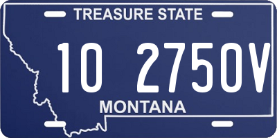 MT license plate 102750V