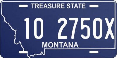 MT license plate 102750X