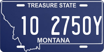 MT license plate 102750Y