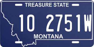 MT license plate 102751W