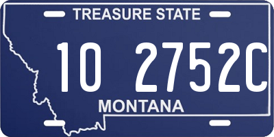 MT license plate 102752C