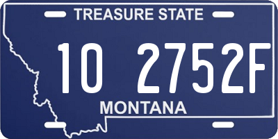 MT license plate 102752F