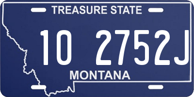 MT license plate 102752J