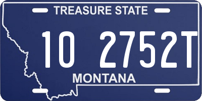 MT license plate 102752T