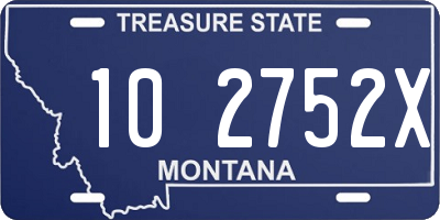 MT license plate 102752X