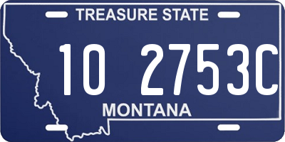 MT license plate 102753C