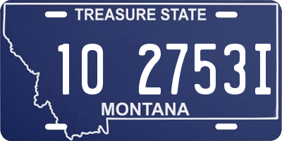 MT license plate 102753I