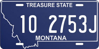 MT license plate 102753J