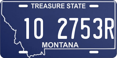 MT license plate 102753R