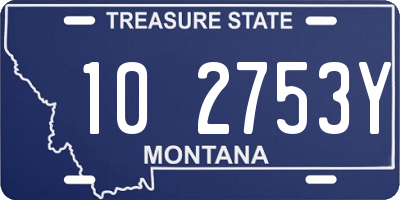 MT license plate 102753Y