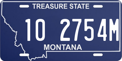 MT license plate 102754M