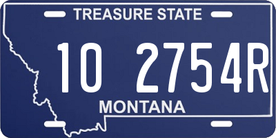 MT license plate 102754R