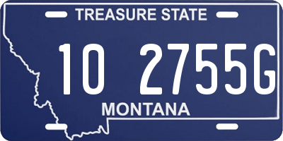 MT license plate 102755G