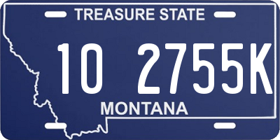 MT license plate 102755K