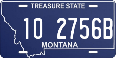 MT license plate 102756B