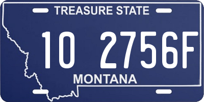 MT license plate 102756F