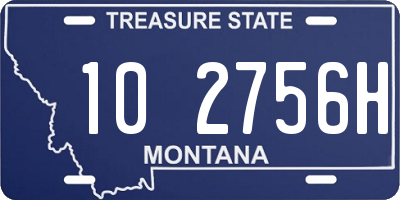 MT license plate 102756H