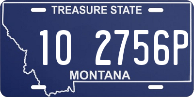 MT license plate 102756P