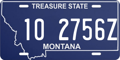 MT license plate 102756Z