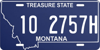 MT license plate 102757H