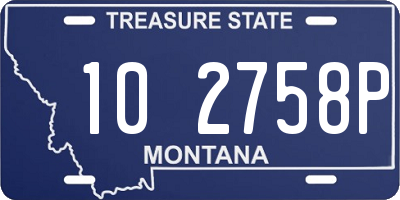 MT license plate 102758P