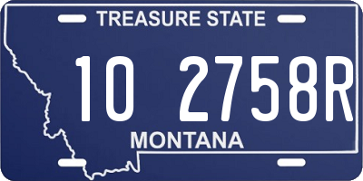 MT license plate 102758R