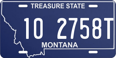 MT license plate 102758T