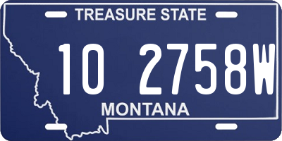 MT license plate 102758W