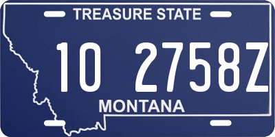 MT license plate 102758Z