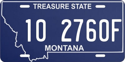 MT license plate 102760F