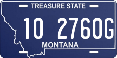 MT license plate 102760G