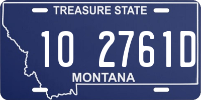 MT license plate 102761D