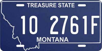 MT license plate 102761F