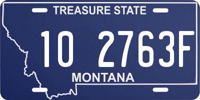 MT license plate 102763F