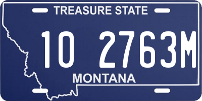 MT license plate 102763M