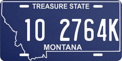 MT license plate 102764K