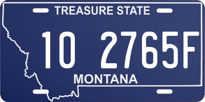 MT license plate 102765F