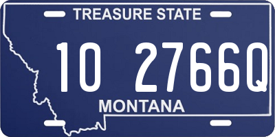 MT license plate 102766Q