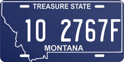 MT license plate 102767F