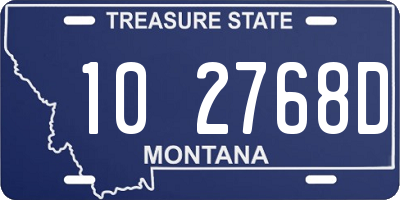 MT license plate 102768D